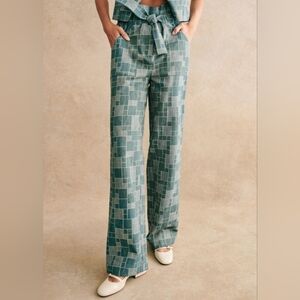 Sézane Andréas Trousers - Denim Patchwork
